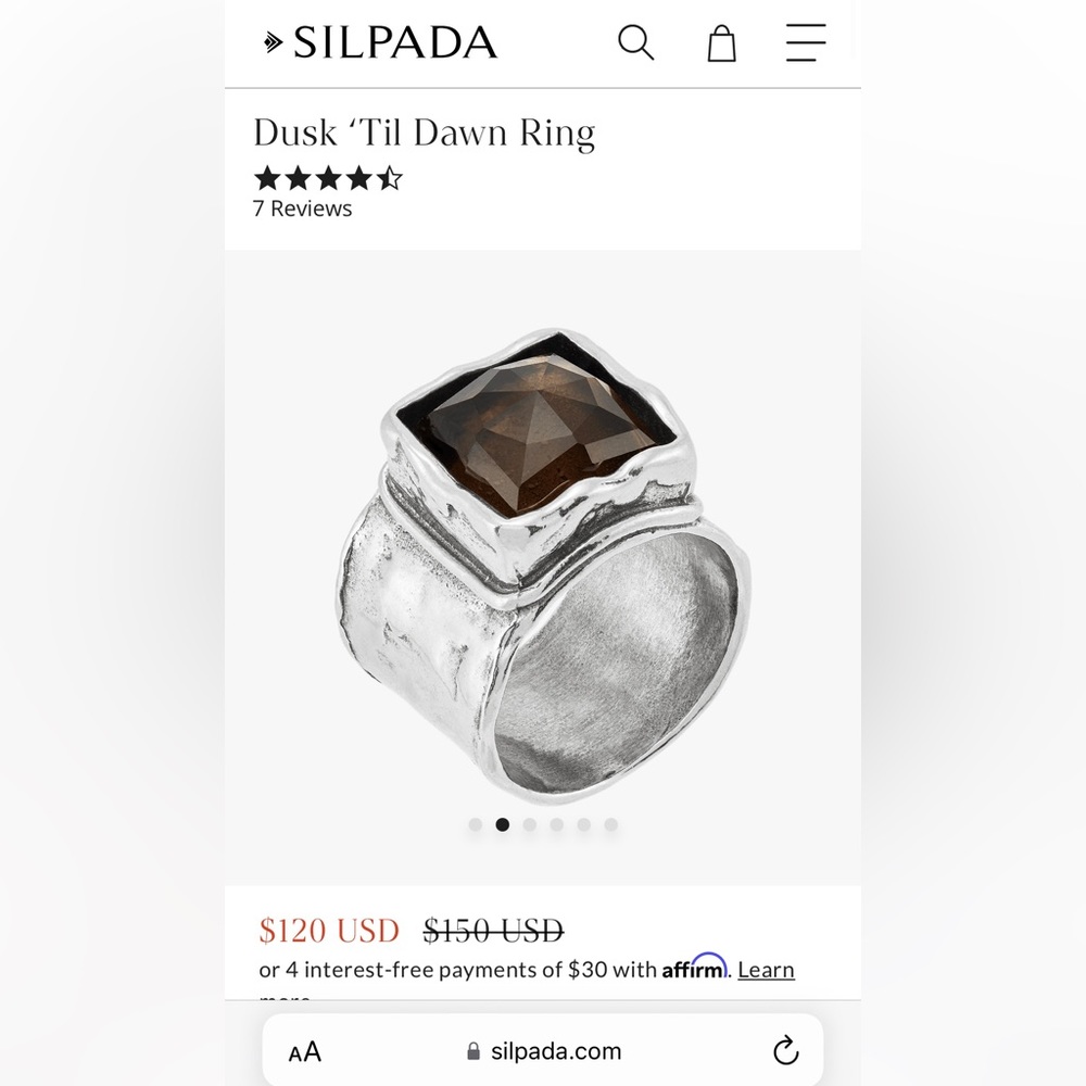 Silpada Sterling Silver Smokey Quartz Ring - Picture 12 of 16
